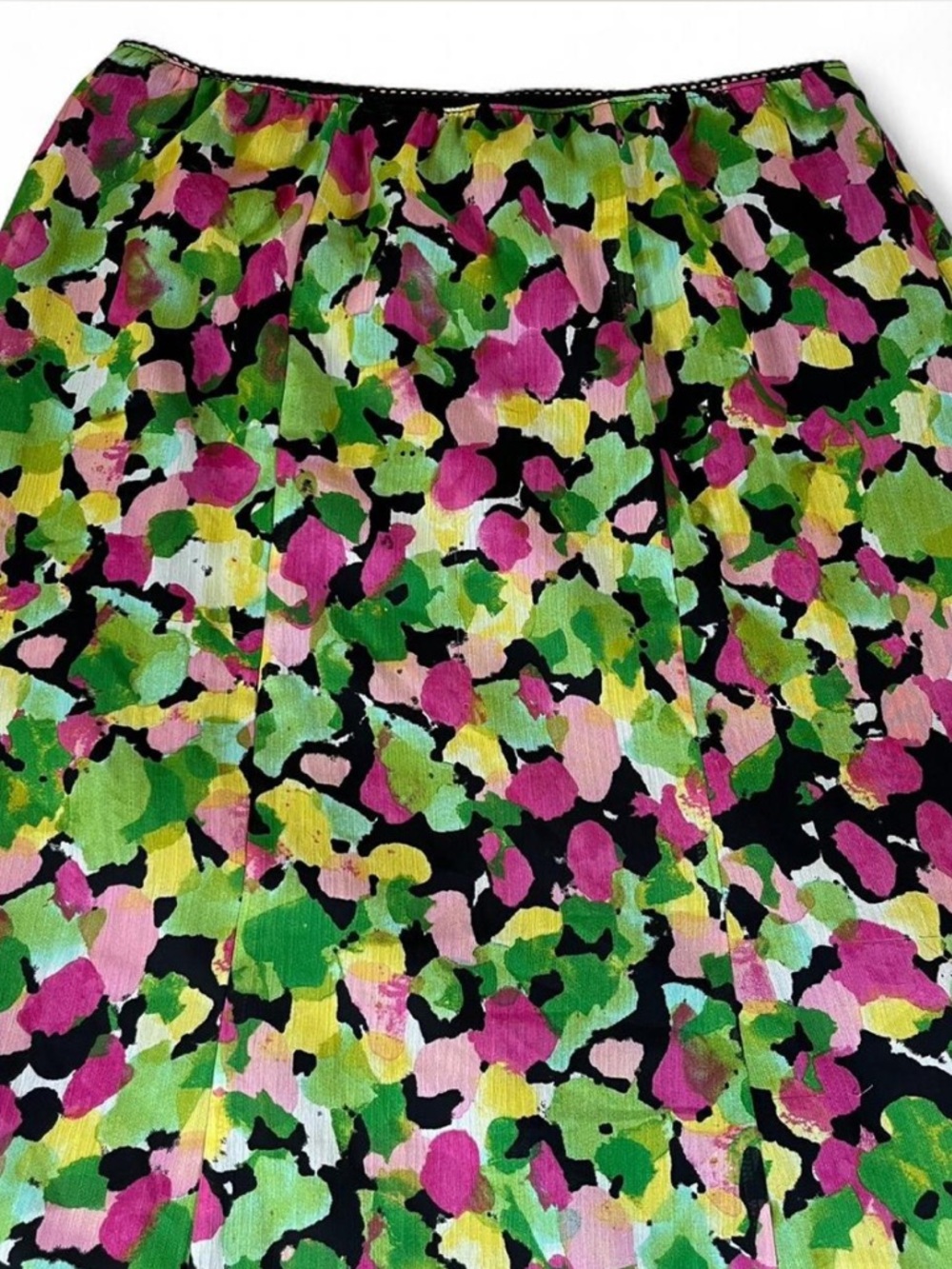 Notations multicoloured floral midi skirt with elastic waistband. Size: SP - Picture 2 of 6